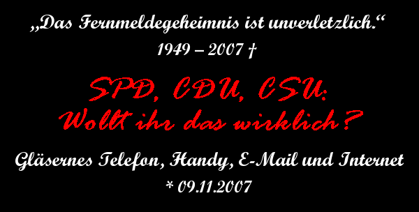 Stoppt die Vorratsdatenspeicherung! Stoppt die Vorratsdatenspeicherung!
